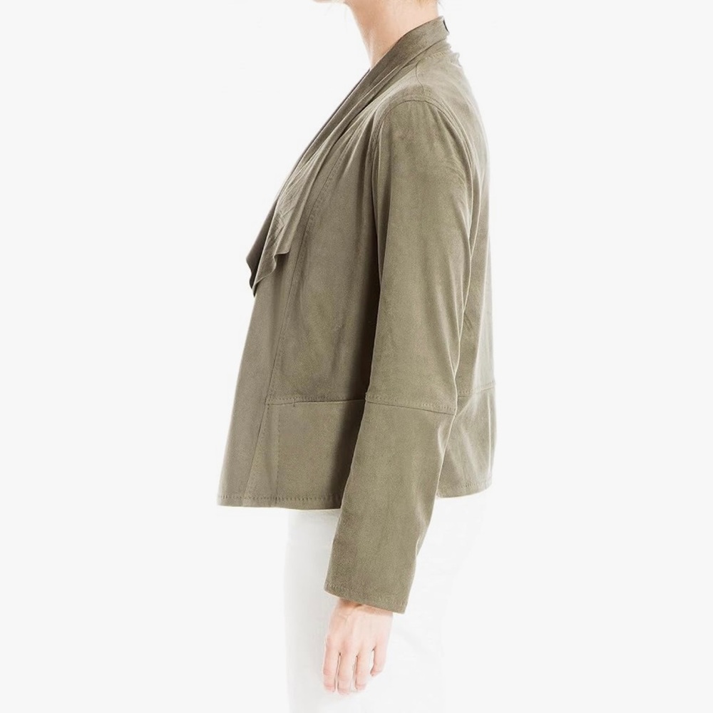 Max Studio Olive Green Soft Drape Jacket - Picture 6 of 9